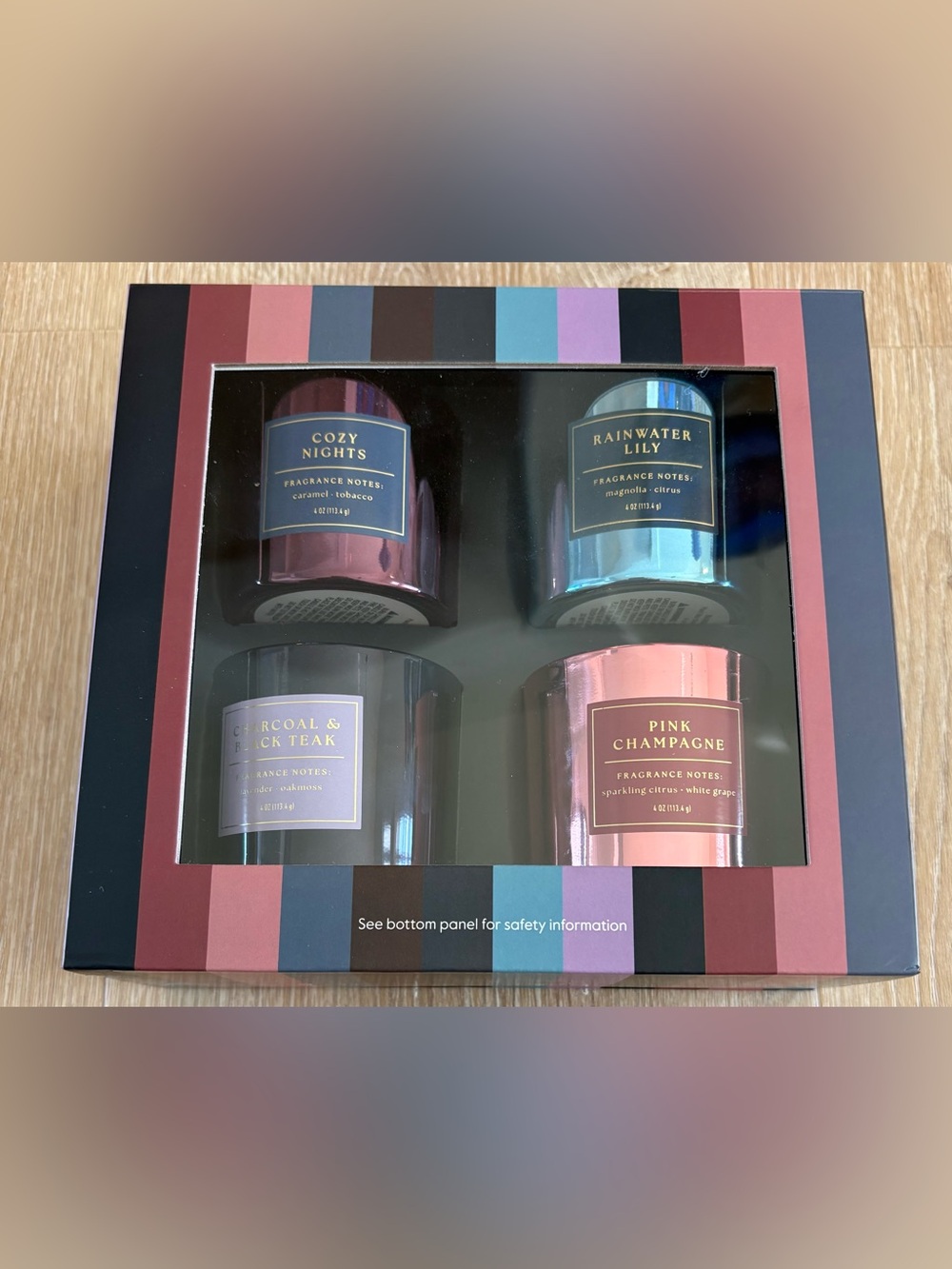 THRESHOLD 4-Piece Scented CANDLE Gift Set - EACH CANDLE 4 OZ. NEW NIB